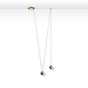 Sfere Single Suspension Lamp, Suspension lamp with brass spheres