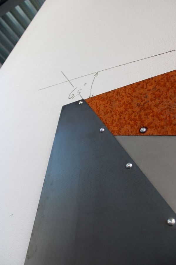Arlecchino, Pachwork decorative panel in metal sheets