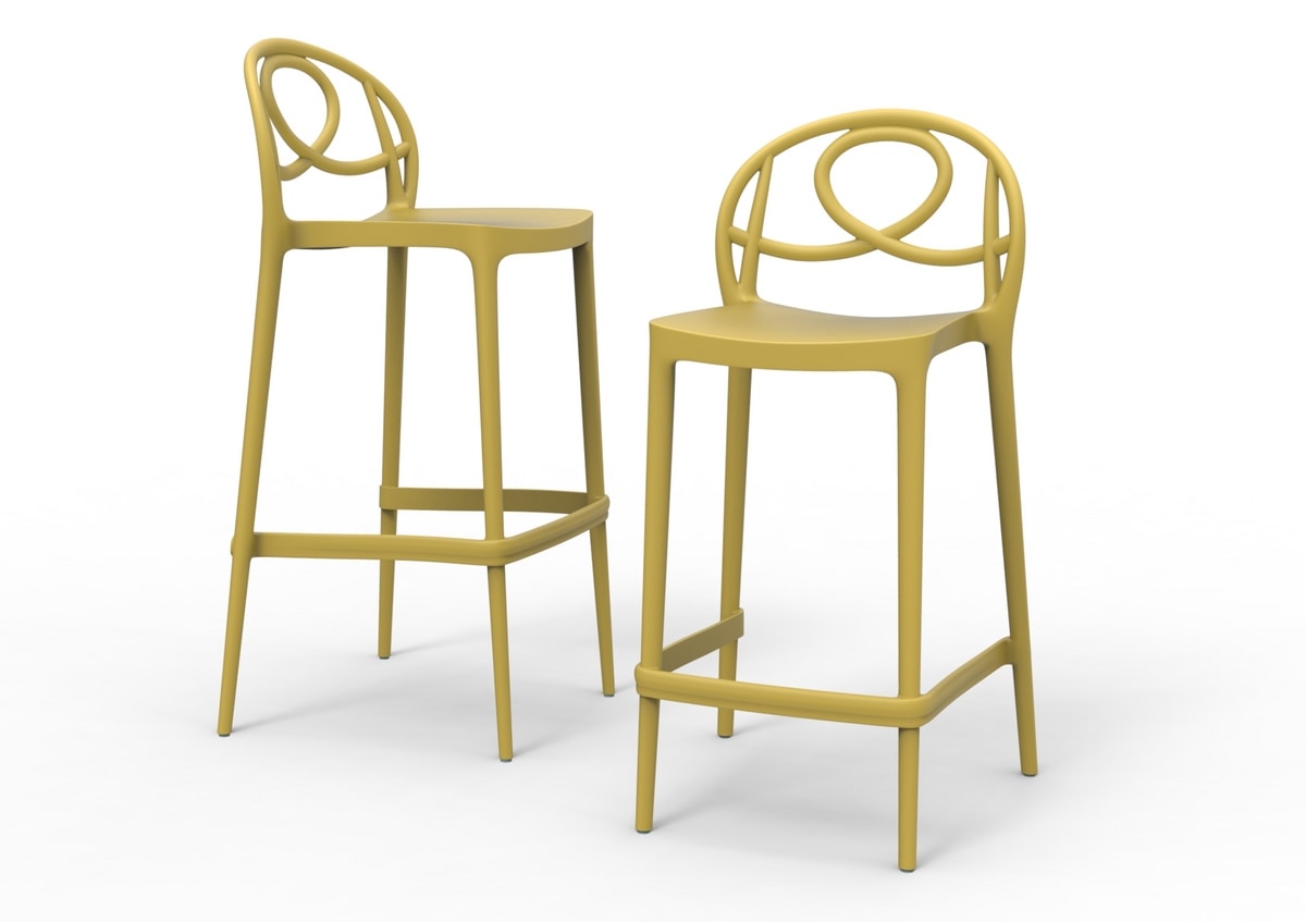 Etoile Bar, Stackable stool in polypropylene