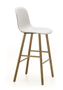 Máni Plastic ST-4WL, Stool in plastic and ash