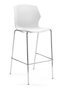 SALLY SG, Plastic stool with chrome legs