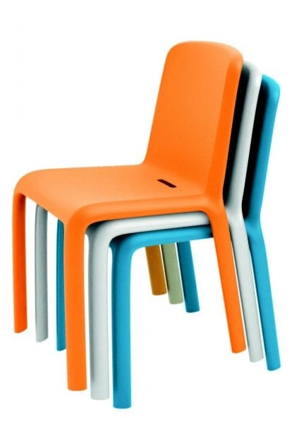 9298 Snow, Chair in colored polypropylene, stackable