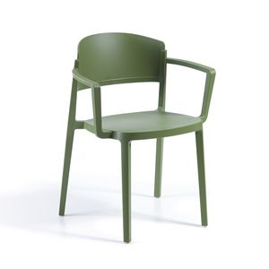 Abuela B, Stackable technopolymer chair with armrests