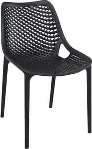 Alice - S, Chair with polypropylene structure suitable for outdoors, plastic stacking chair for garden