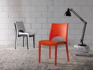Art. 046 Natural, Polypropylene chair, for kitchen and contract use, stackable
