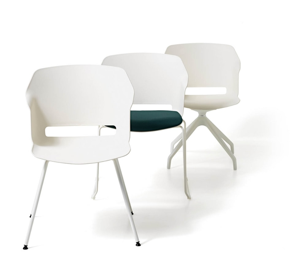 Clop 4 blades, Polypropylene chair for offices