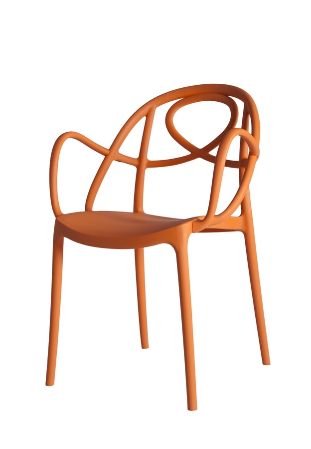 Etoile-P, Lightweight polypropylene chair with armrests
