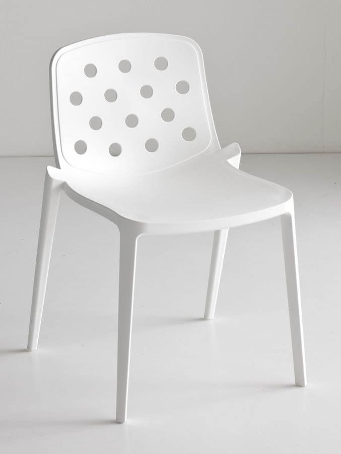 Isidora, Stackable polymer chair, perforated back