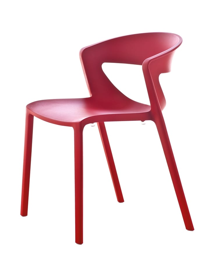 Kicca One, Stacking polypropylene chair suited for bars