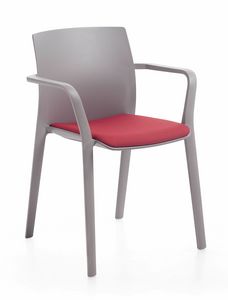 Klia imb, Stackable chair with fixed or removable padding