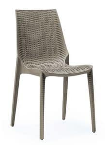 Lucrezia, Technopolymer chair in different colours, stackable, also for outdoor