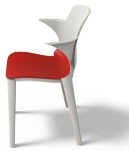 Lyssa - P, Plastic chair with armrests, UV resistant
