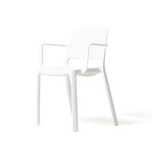 Designer Arper Italian Polycarbonate White/Black Stacking Bistro Chair Cafe 
