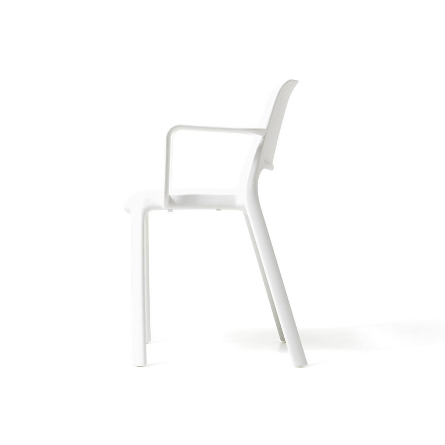 Nuke with armrests, Chair with armrests, in recyclable plastic, stackable