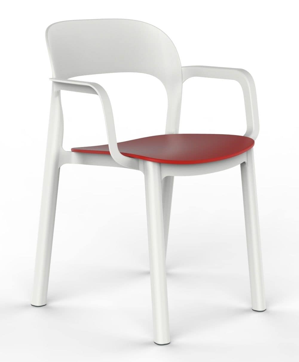 Opal - P, Chair with armrests, stackable, for outdoors