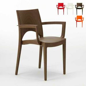 Outdoor chair stackable grand soleil Paris Arm � S6614, Plastic chair for outdoor bars and restaurants