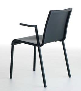 Persia P/PU, Plastic chair with armrests, stackable