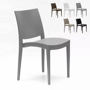 Polypropylene Dining Chair for Kitchen Living Room Bistro Grand Soleil Trieste S6225, Stackable chair in polypropylene