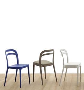 s26 julietta, Chair in polypropylene and synthetic leather cushion