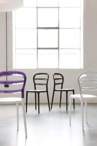s34 lilly, Plastic stackable chair, for Pizzeria and Bar