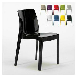 Glossy home kitchen chair ICE - S6317, Chair in shiny plastic, stackable and economical, available in various colors