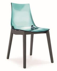 SE 1507, Polycarbonate chair with beech legs