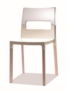 SE 2015, Chair in beech and technopolymer, stackable and comfortable