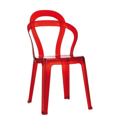 SE 2330, Chair made entirely of transparent plastic, stackable, for cafes and ice cream parlors