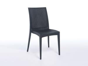 SE 6380, Lightweight plastic chair with fake interlacing, for bars