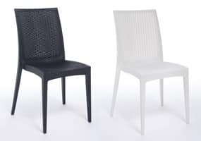 SE 6380, Lightweight plastic chair with fake interlacing, for bars