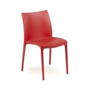 Zip, Chair with seat and backrest in plastic, stackable