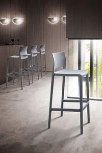 Bakhita Stool 76, Stackable stool in polymer, for bars