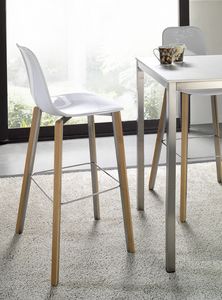 CG 938075 SG, Wooden stool with acrylic seat and back