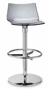 Day Twist, Swivel stool with fixed height, in steel and polycarbonate