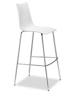 Dea H, Metal stool with scratch-resistant polycarbonate seat