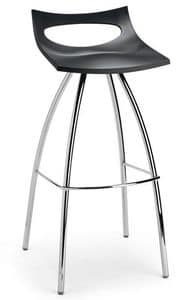 Diablito stool, Stool made of metal and polypropylene, fixed seat