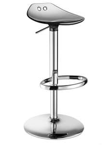 Frog Up, Swivel and adjustable stool in metal and polycarbonate
