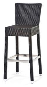 Lotus sgabello 1, Stool in metal and synthetic fiber, comfortable and stylish