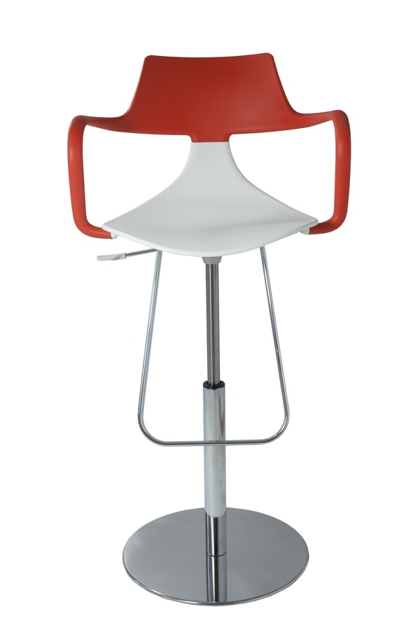 Rivet Shark, Swivel and adjustable stool, with armrests