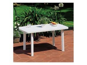 Faro, Rectangular plastic table, for outdoor use