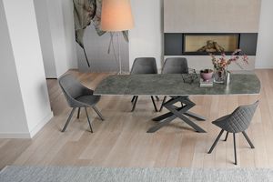 CROSS 160 BOTTICELLA TA1D5, Extendable table with porcelain stoneware top