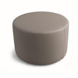 ART. 960 AROUND, Versatile round ottoman, covered in faux leather