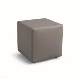 ART. 961 KUBO POUF, Pouf upholstered in leather or imitation leather, square