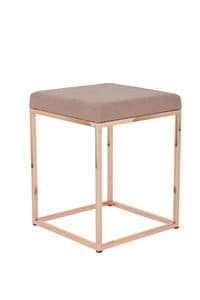 Art.Dal� pouf, Ottoman in metal finished in copper, for trendy bars