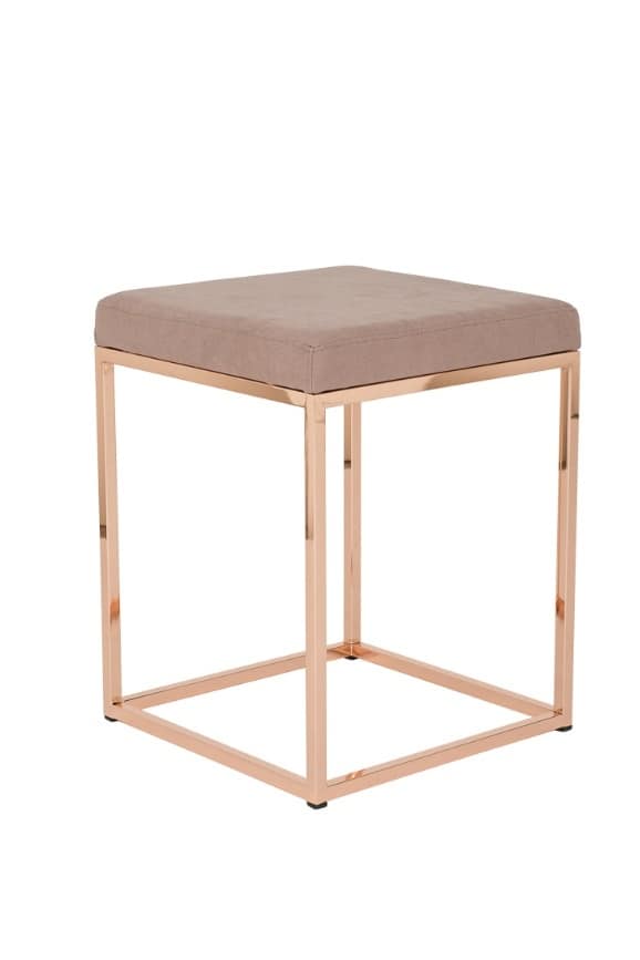 Art.Dalì pouf, Ottoman in metal finished in copper, for trendy bars