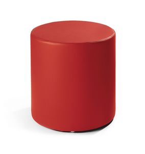 Cilindro 40, Leather pouf, cylindrical shape, for modern living room