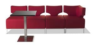 Dexter, Modular seating system, upholstered in fabric or syntethic leather