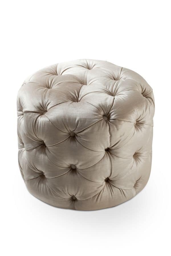 George pouf, Modern padded tufted pouf for stand rooms