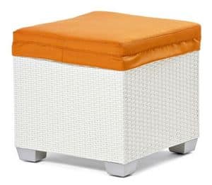 Giada pouf, Pouf in woven plastic, rain resistant pillow