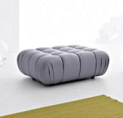 NUVOLONE pouf, Design pouf, sinuous, quilted, with feet in ABS